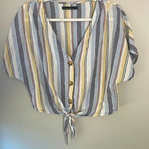 ABERCROMBIE & FITCH - Striped Button Down Blouse
